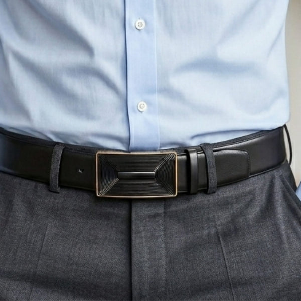 Mens Genuine Leather Belt | 2 in 1 Reversible (Black & Brown) (1 Pc.) - VELARO