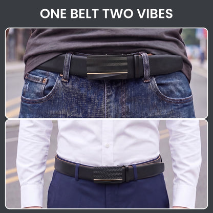 THE MEN THING Leather Belts Mens Genuine Leather Belt | 2 in 1 Reversible (Black & Brown) (1 Pc.) - VELARO