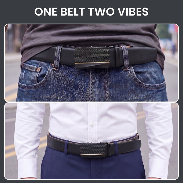 Mens Genuine Leather Belt | 2 in 1 Reversible (Black & Brown) (1 Pc.) - VELARO