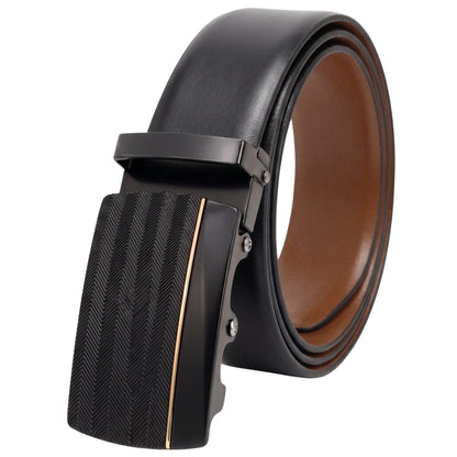 THE MEN THING Leather Belts Mens Genuine Leather Belt | 2 in 1 Reversible (Black & Brown) (1 Pc.) - VELARO