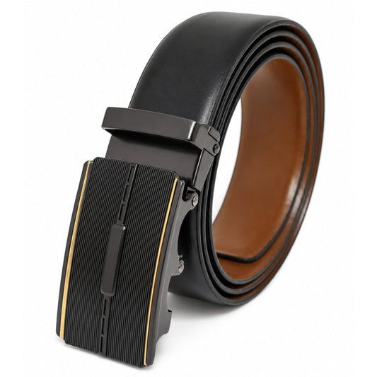 THE MEN THING Leather Belts Mens Genuine Leather Belt | 2 in 1 Reversible (Black & Brown) (1 Pc.) - VELARO