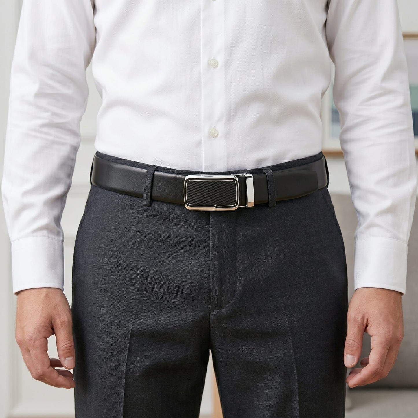 THE MEN THING Leather Belts Mens Genuine Leather Belt | 2 in 1 Reversible (Black & Brown) (1 Pc.) - VELARO