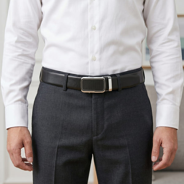 Mens Genuine Leather Belt | 2 in 1 Reversible (Black & Brown) (1 Pc.) - VELARO