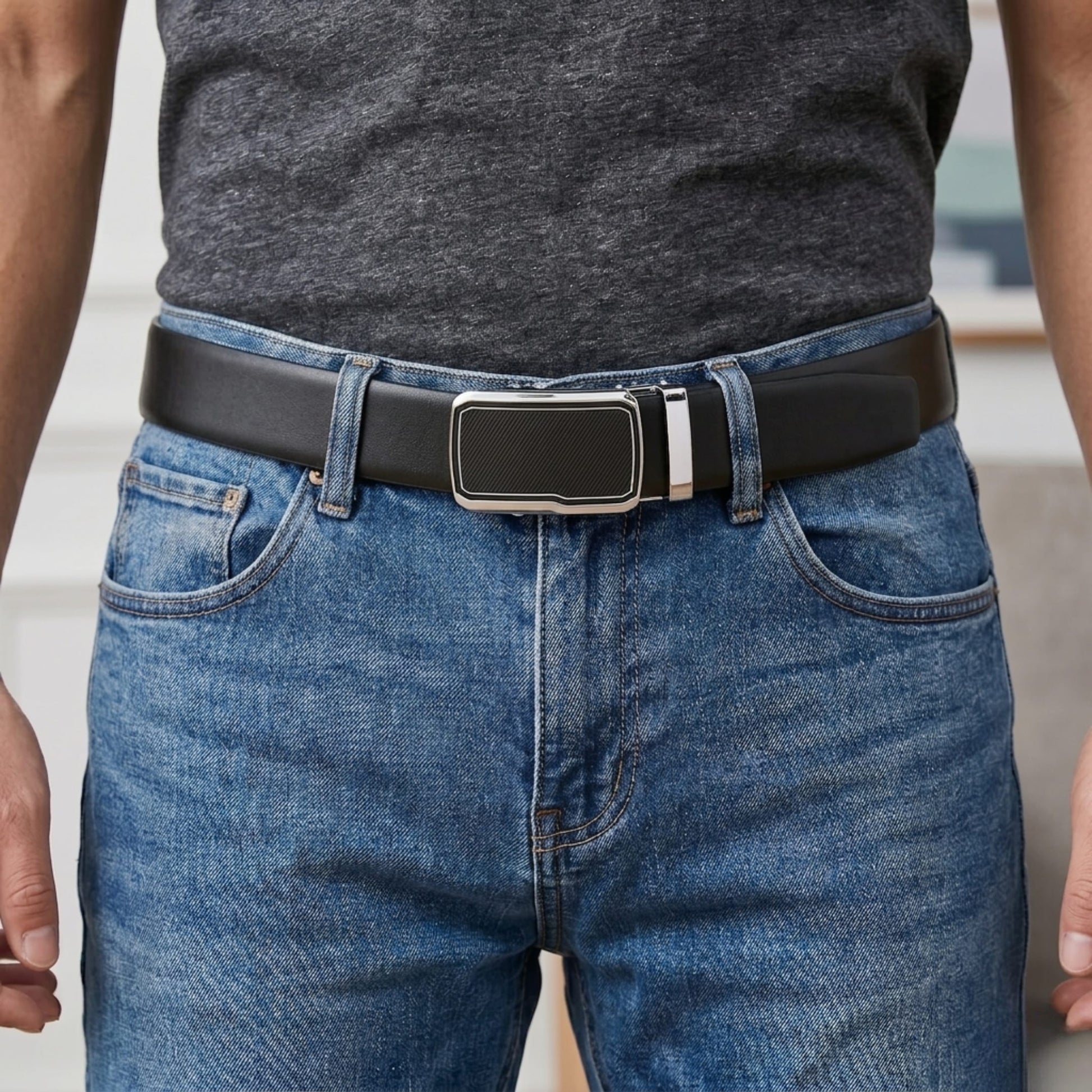 THE MEN THING Leather Belts Mens Genuine Leather Belt | 2 in 1 Reversible (Black & Brown) (1 Pc.) - VELARO