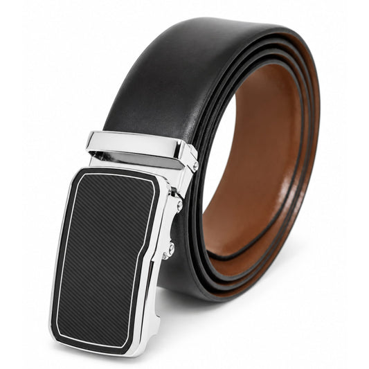 THE MEN THING Leather Belts Mens Genuine Leather Belt | 2 in 1 Reversible (Black & Brown) (1 Pc.) - VELARO