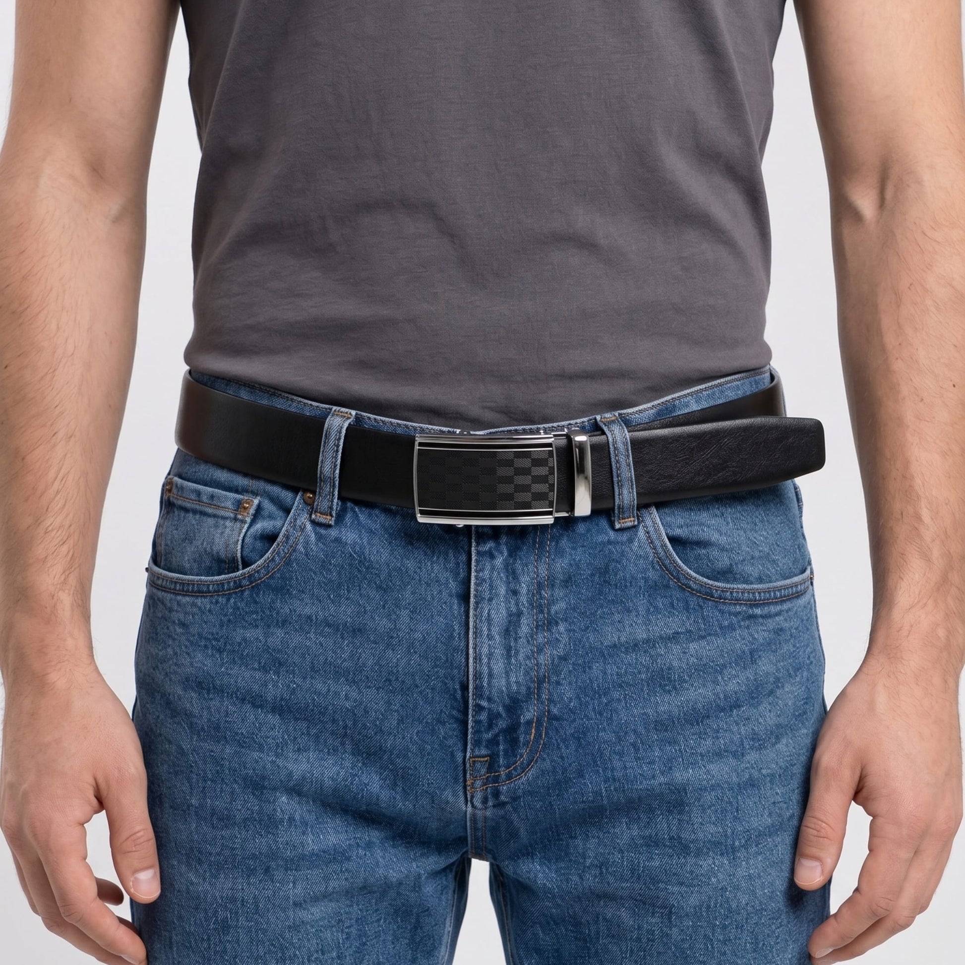 THE MEN THING Leather Belts Mens Genuine Leather Belt | 2 in 1 Reversible (Black & Brown) (1 Pc.) - VELARO-ARKON