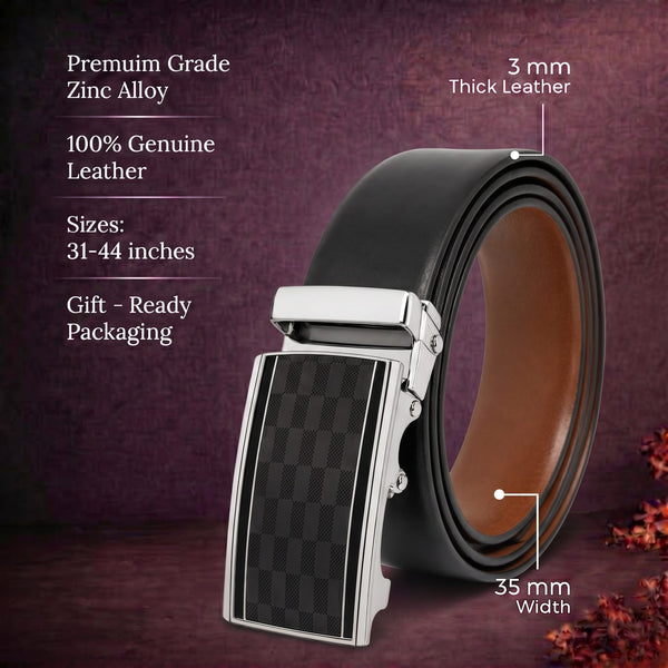 Mens Genuine Leather Belt | 2 in 1 Reversible (Black & Brown) (1 Pc.) - VELARO-ARKON