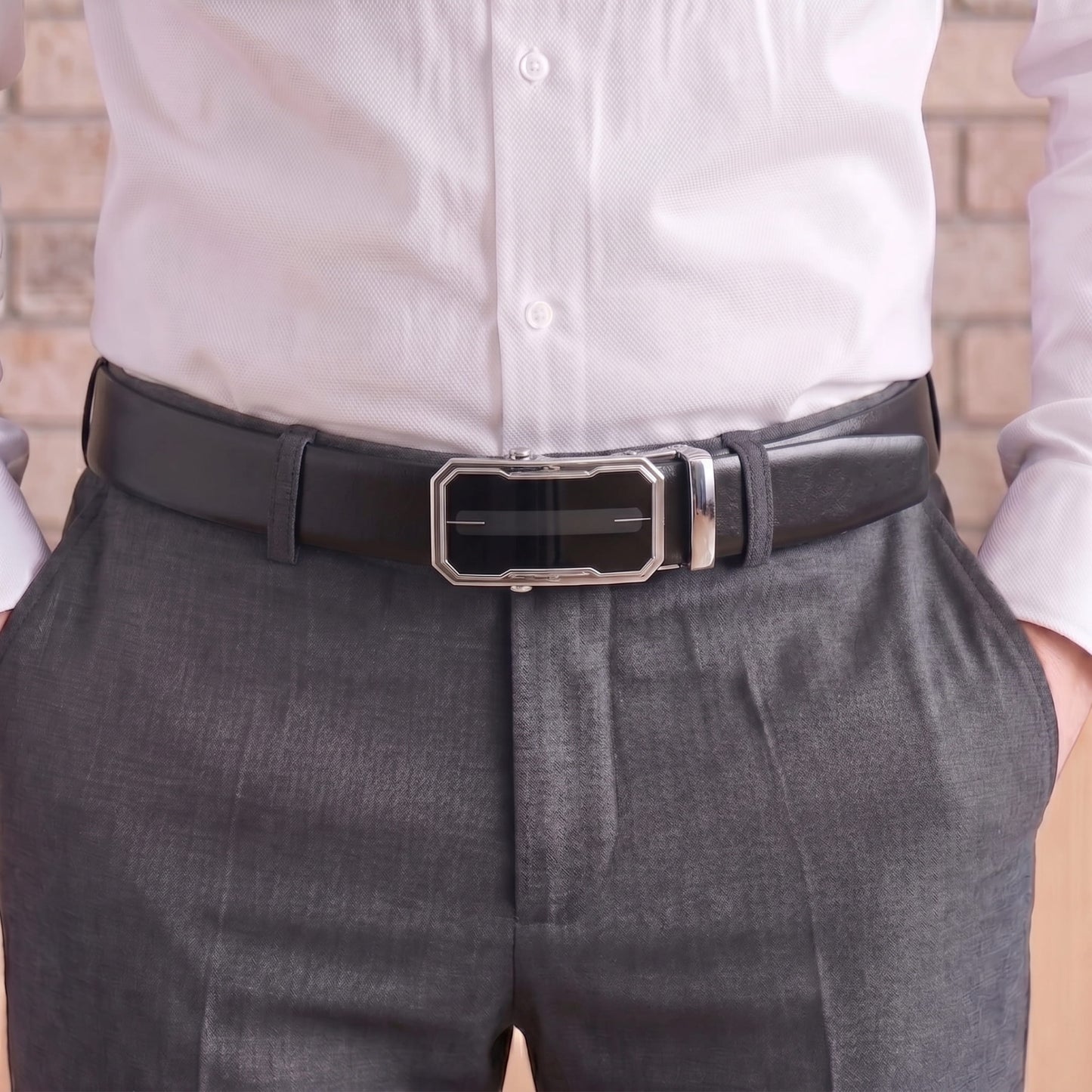 THE MEN THING Leather Belts Mens Genuine Leather Belt | 2 in 1 Reversible (Black & Brown) (1 Pc.) - VELARO - AVENZO