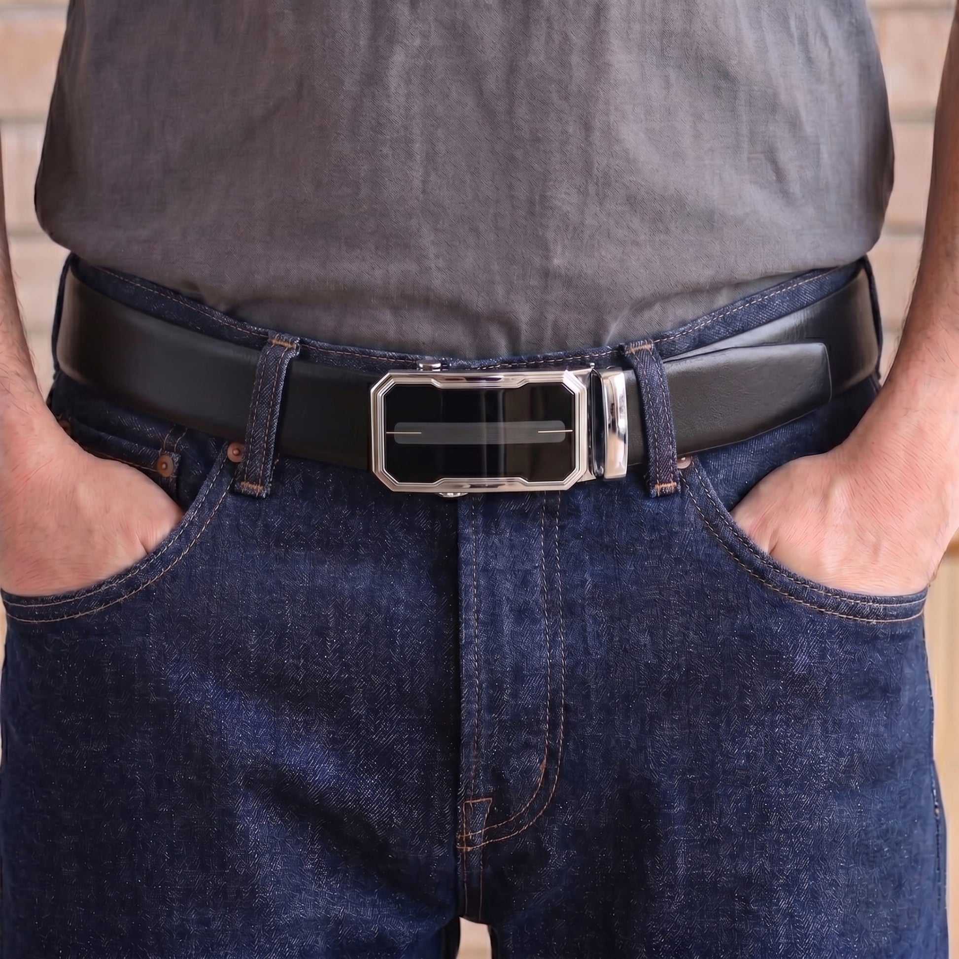 THE MEN THING Leather Belts Mens Genuine Leather Belt | 2 in 1 Reversible (Black & Brown) (1 Pc.) - VELARO - AVENZO