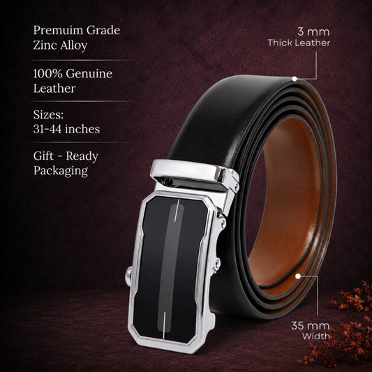 Mens Genuine Leather Belt | 2 in 1 Reversible (Black & Brown) (1 Pc.) - VELARO - AVENZO — Leather Belts for Men | THE MEN THING