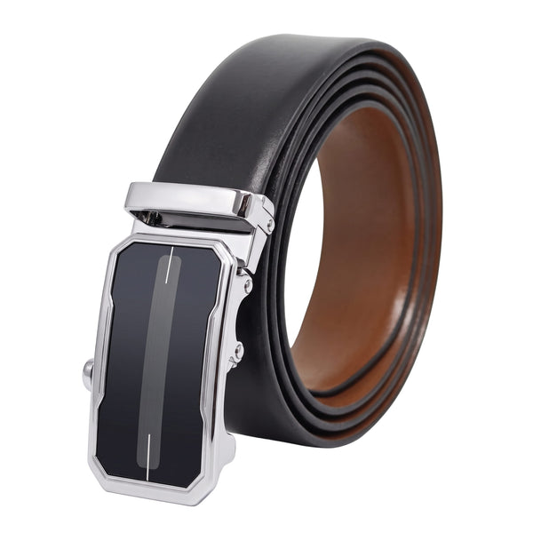 Mens Genuine Leather Belt | 2 in 1 Reversible (Black & Brown) (1 Pc.) - VELARO - AVENZO