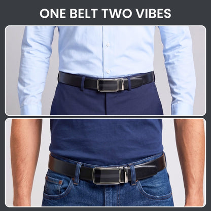 THE MEN THING Leather Belts Mens Genuine Leather Belt | 2 in 1 Reversible (Black & Brown) (1 Pc.) - VELARO - KLYNT