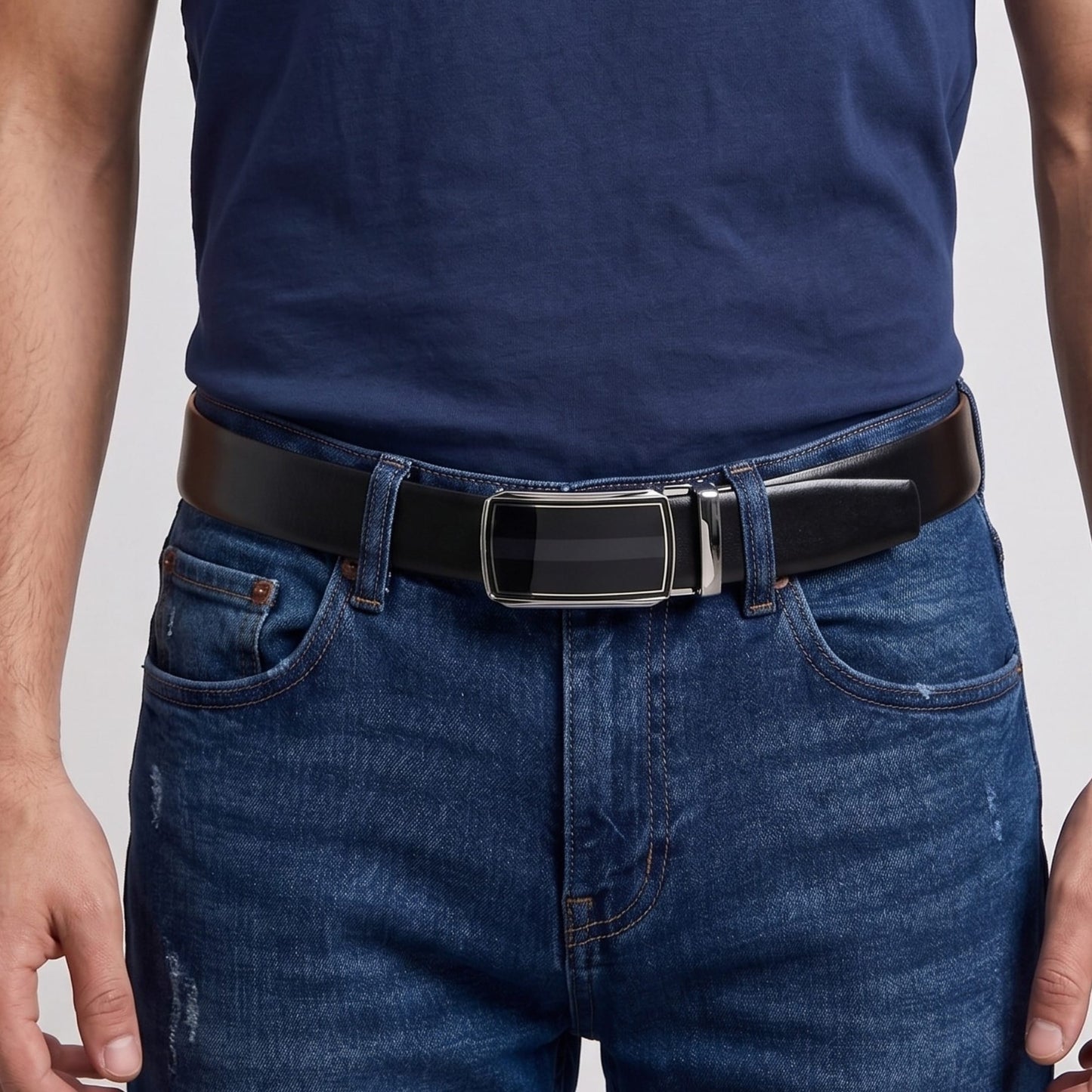 THE MEN THING Leather Belts Mens Genuine Leather Belt | 2 in 1 Reversible (Black & Brown) (1 Pc.) - VELARO - KLYNT