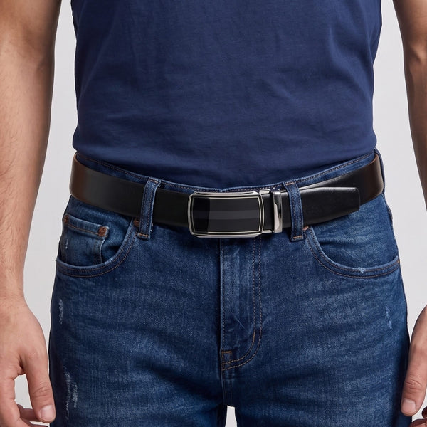 Mens Genuine Leather Belt | 2 in 1 Reversible (Black & Brown) (1 Pc.) - VELARO - KLYNT