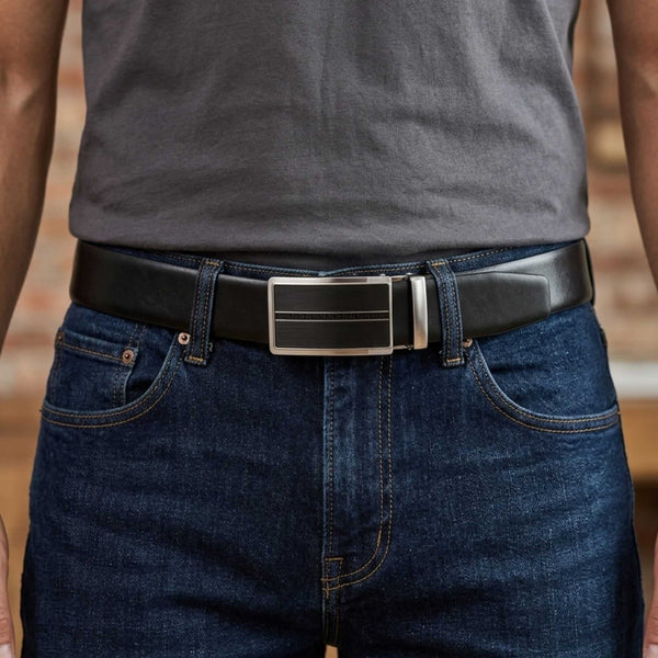 Mens Genuine Leather Belt | 2 in 1 Reversible (Black & Brown) (1 Pc.) - VELARO - KRONIQ