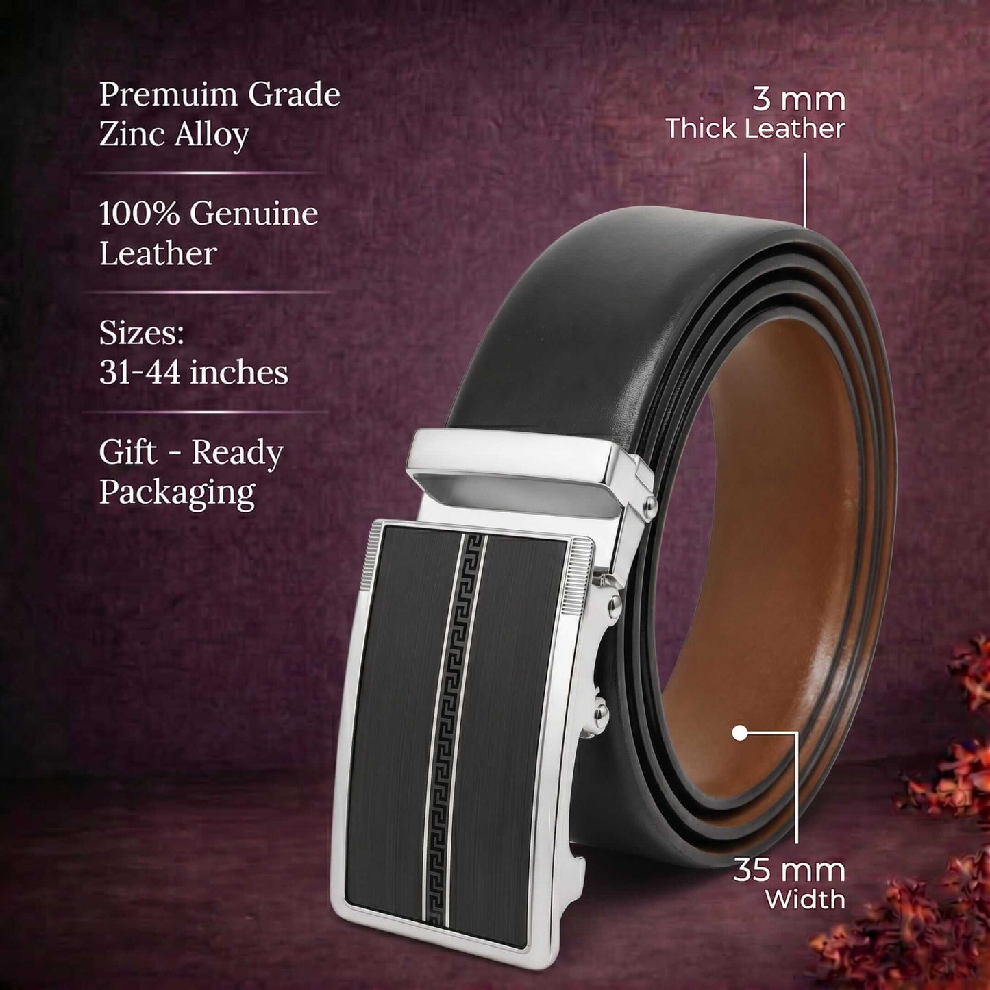 Mens Genuine Leather Belt | 2 in 1 Reversible (Black & Brown) (1 Pc.) - VELARO - KRONIQ — Leather Belts for Men | THE MEN THING