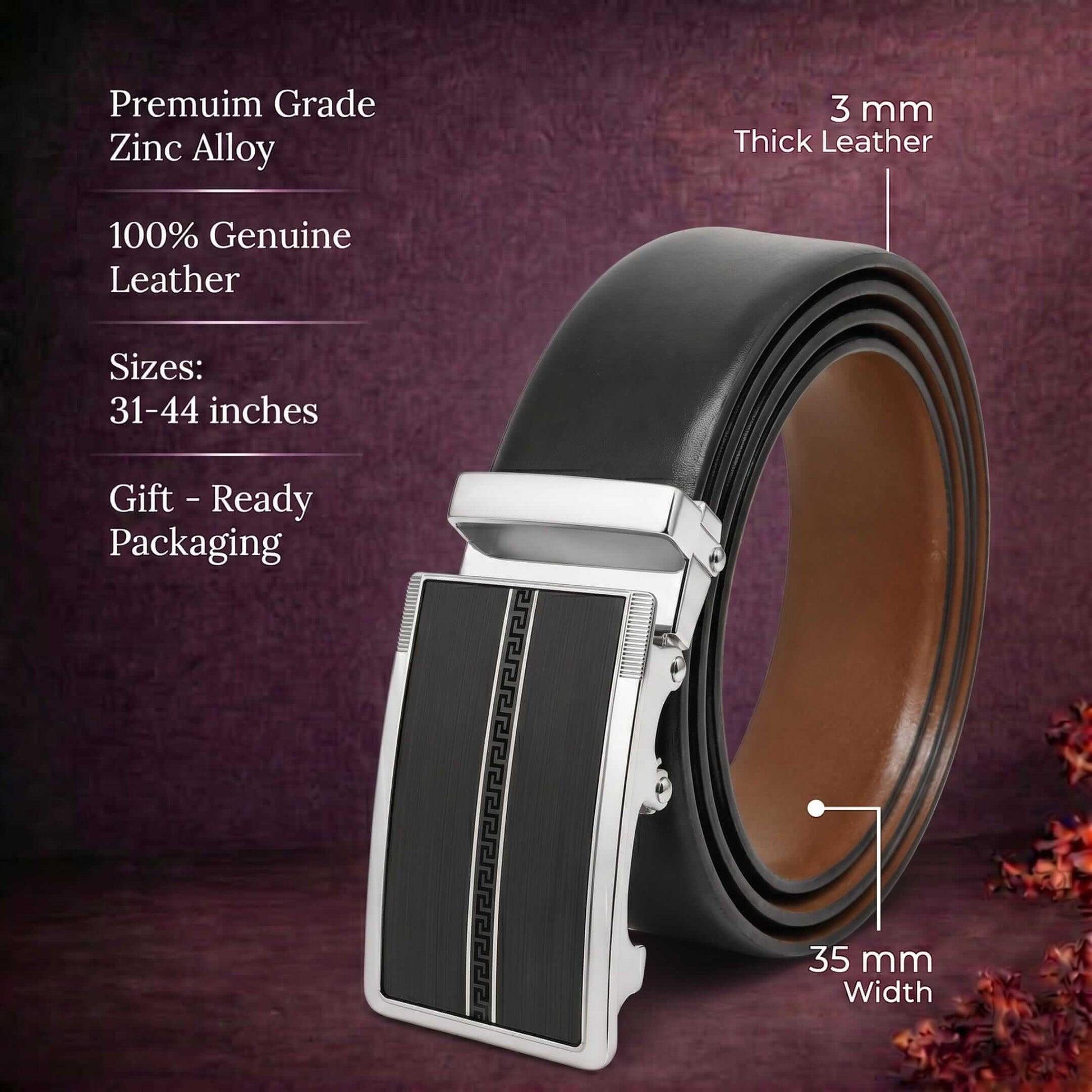 Mens Genuine Leather Belt | 2 in 1 Reversible (Black & Brown) (1 Pc.) - VELARO - KRONIQ — Leather Belts for Men | THE MEN THING