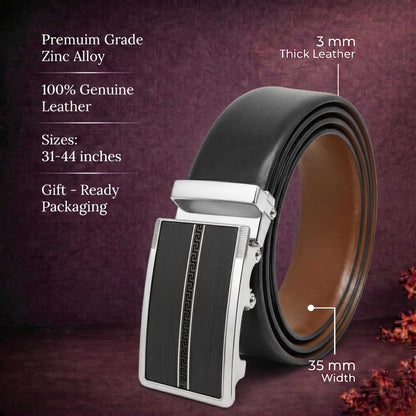 Mens Genuine Leather Belt | 2 in 1 Reversible (Black & Brown) (1 Pc.) - VELARO - KRONIQ — Leather Belts for Men | THE MEN THING
