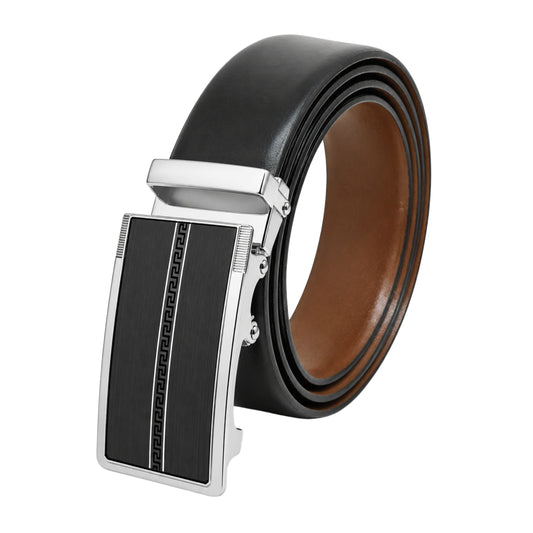 Mens Genuine Leather Belt | 2 in 1 Reversible (Black & Brown) (1 Pc.) - VELARO - KRONIQ — Leather Belts for Men | THE MEN THING