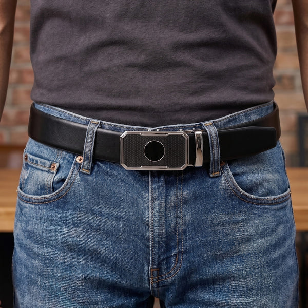 Mens Genuine Leather Belt | 2 in 1 Reversible (Black & Brown) (1 Pc.) - VELARO - MONTREX