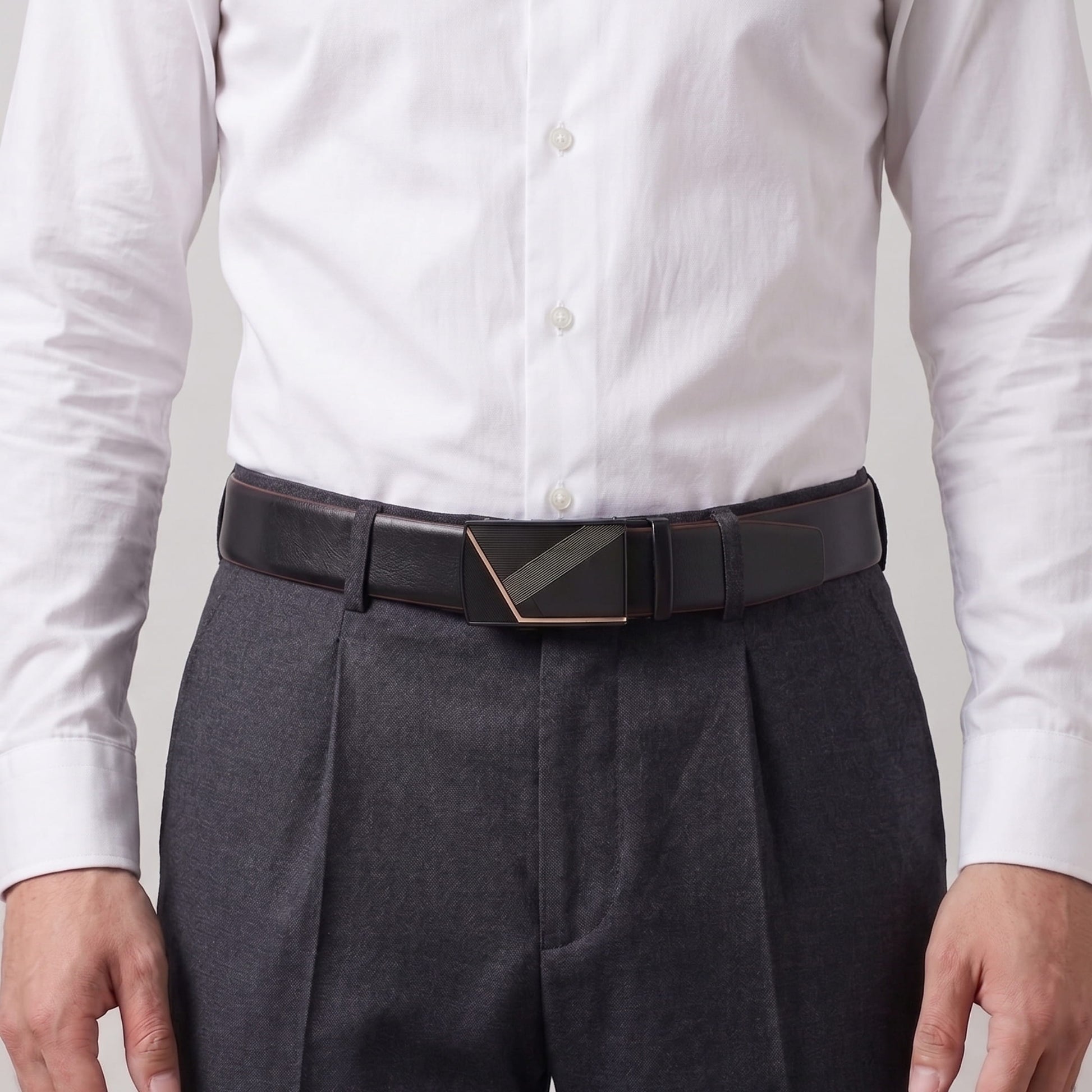 THE MEN THING Leather Belts Mens Genuine Leather Belt | 2 in 1 Reversible (Black & Brown) (1 Pc.) - VELARO - NOCTIS