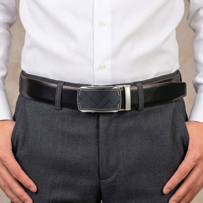 Mens Genuine Leather Belt | 2 in 1 Reversible (Black & Brown) (1 Pc.) - VELARO - ORLUX — Leather Belts for Men | THE MEN THING