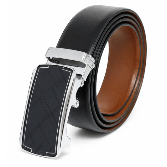 Mens Genuine Leather Belt | 2 in 1 Reversible (Black & Brown) (1 Pc.) - VELARO - ORLUX — Leather Belts for Men | THE MEN THING