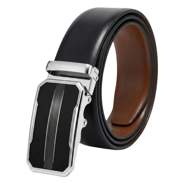 Mens Genuine Leather Belt | 2 in 1 Reversible (Black & Brown) (1 Pc.) - VELARO-OVRIS