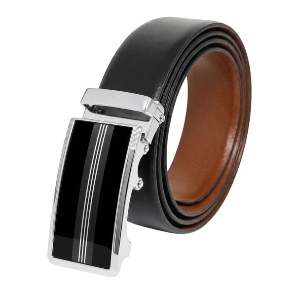 Mens Genuine Leather Belt | 2 in 1 Reversible (Black & Brown) (1 Pc.) - VELARO - TREVION