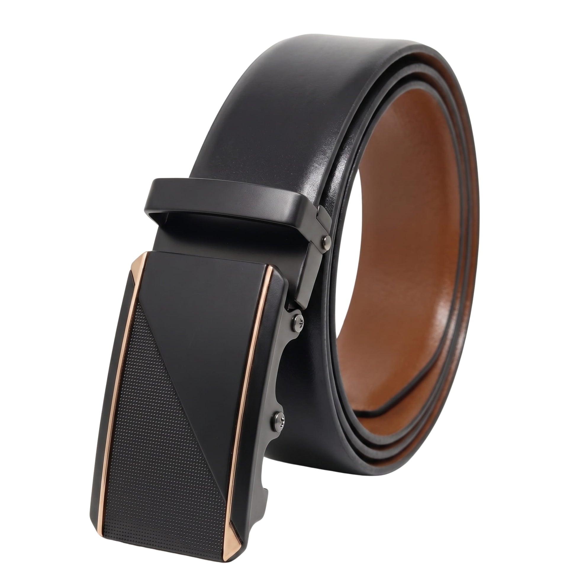 THE MEN THING Leather Belts Mens Genuine Leather Belt | 2 in 1 Reversible (Black & Brown) (1 Pc.) - VELARO -TRION