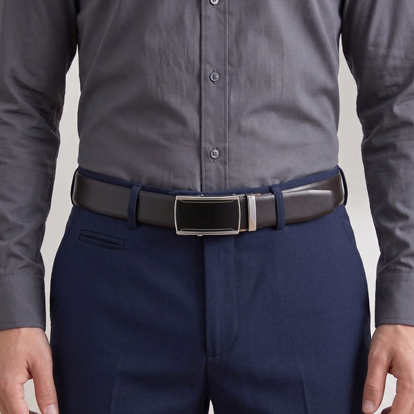 Mens Genuine Leather Belt | 2 in 1 Reversible (Black & Brown) (1 Pc.) - VELARO - VELMIR