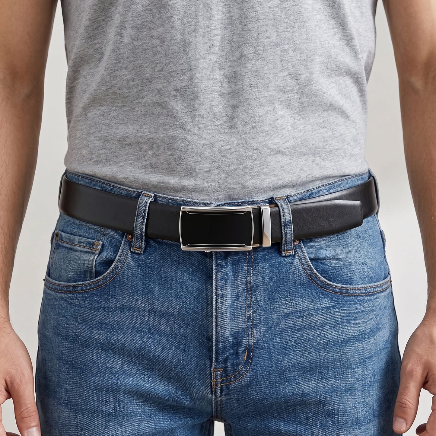 THE MEN THING Leather Belts Mens Genuine Leather Belt | 2 in 1 Reversible (Black & Brown) (1 Pc.) - VELARO - VELMIR