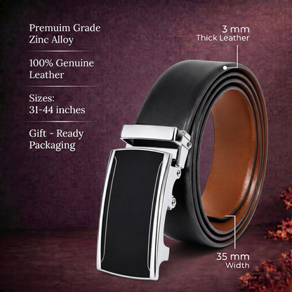 THE MEN THING Leather Belts Mens Genuine Leather Belt | 2 in 1 Reversible (Black & Brown) (1 Pc.) - VELARO - VELMIR