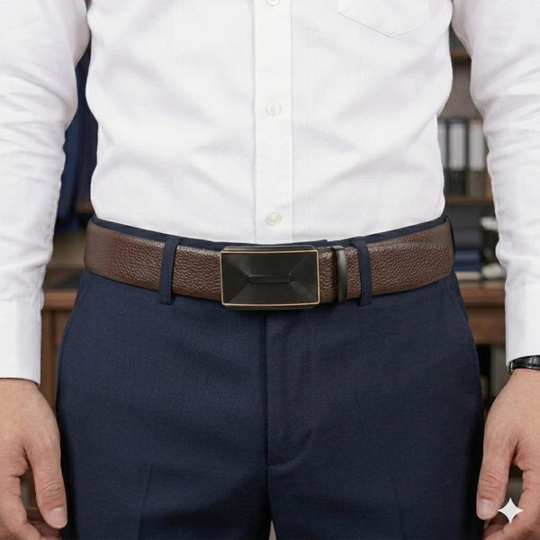 Mens Genuine Leather Belt | 2 in 1 Reversible (Brown & Black) (1 Pc.) - LUXORIC