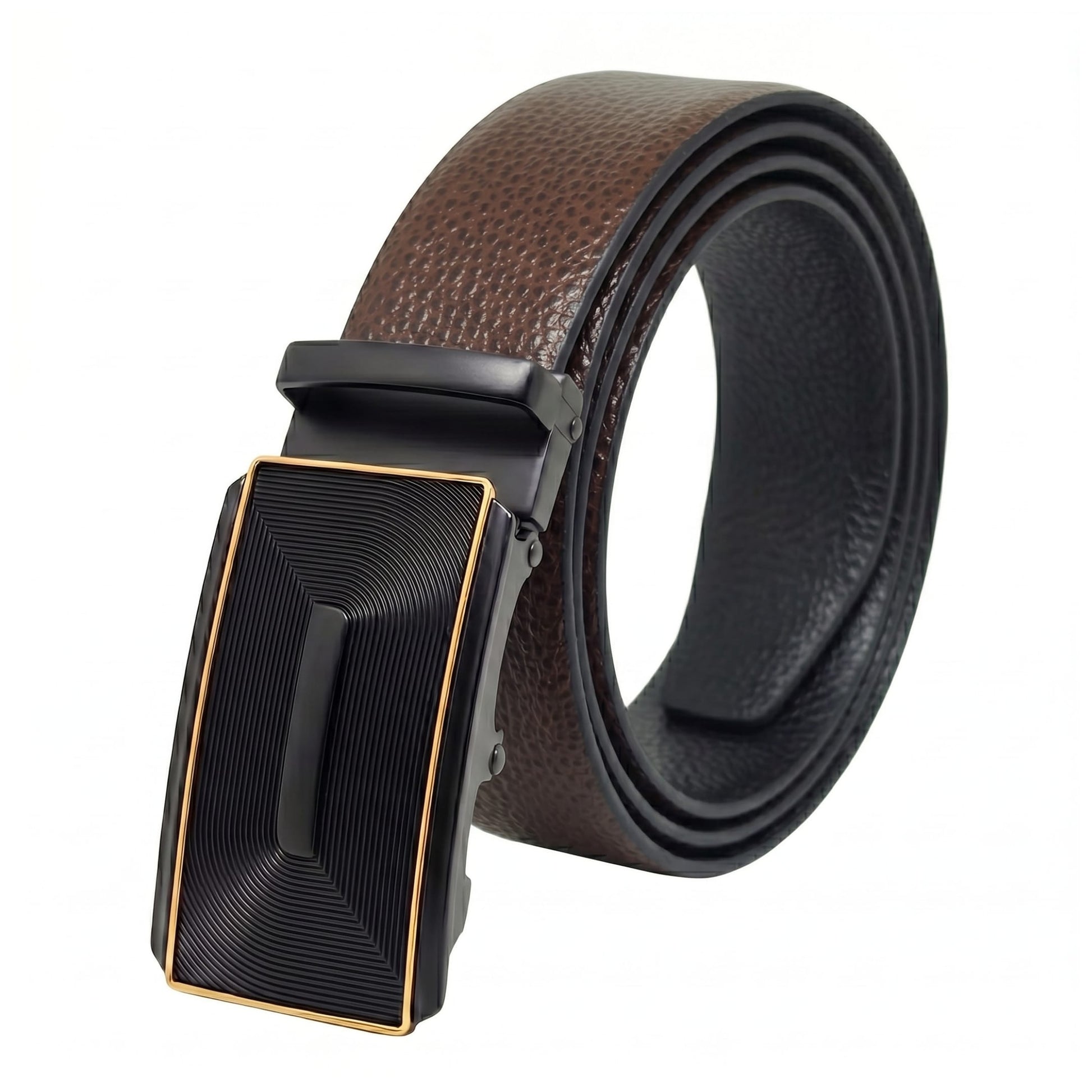 THE MEN THING Leather Belts Mens Genuine Leather Belt | 2 in 1 Reversible (Brown & Black) (1 Pc.) - LUXORIC