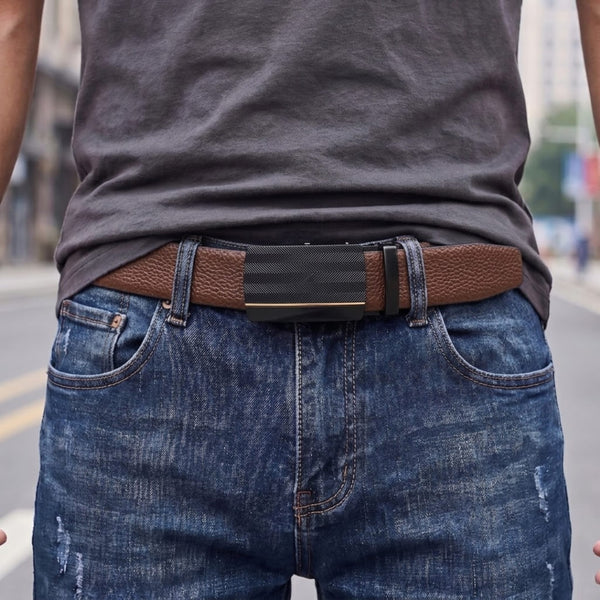 Mens Genuine Leather Belt | 2 in 1 Reversible (Brown & Black) (1 Pc.) - LUXORIC