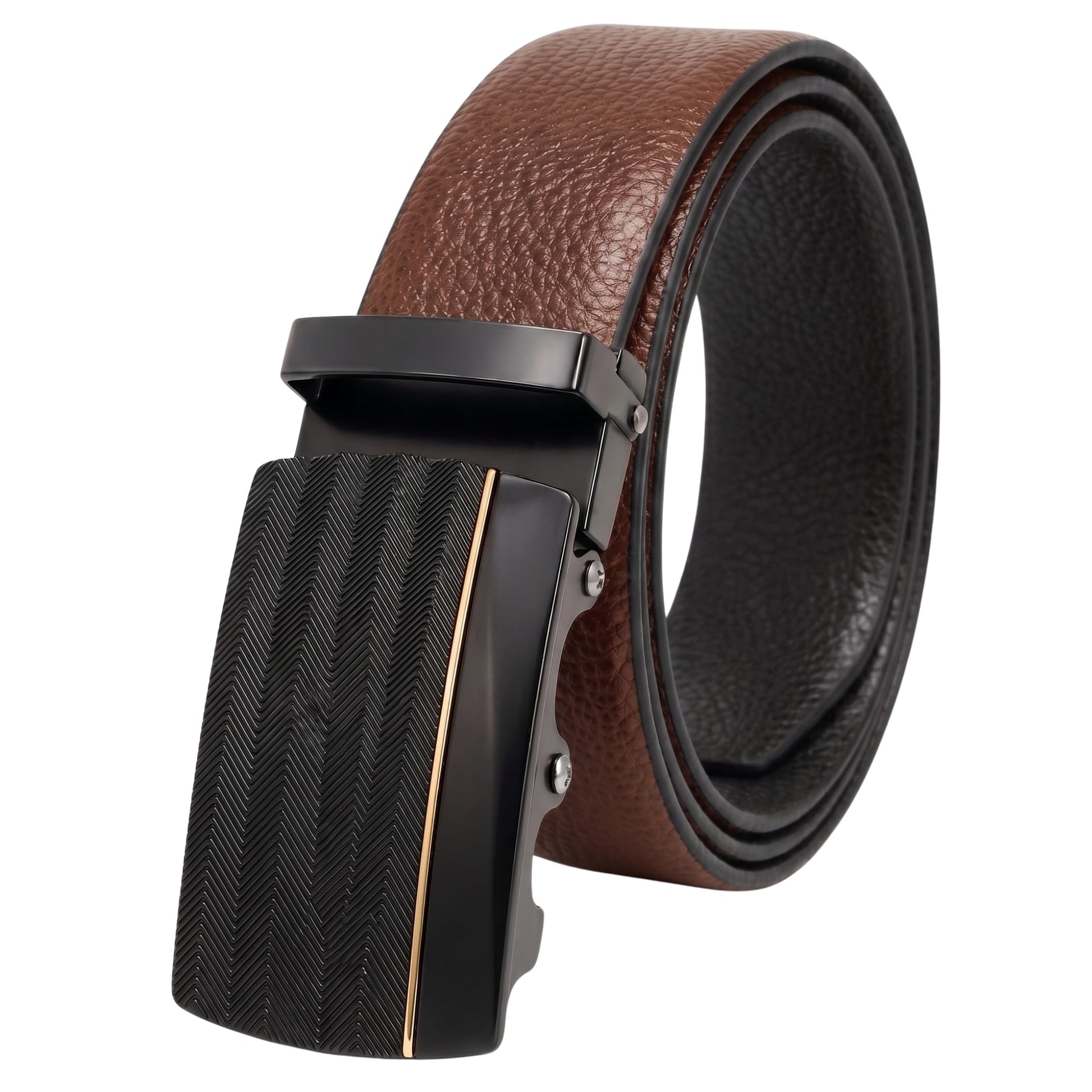 THE MEN THING Leather Belts Mens Genuine Leather Belt | 2 in 1 Reversible (Brown & Black) (1 Pc.) - LUXORIC
