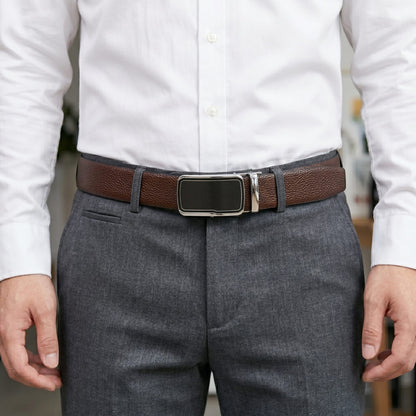 THE MEN THING Leather Belts Mens Genuine Leather Belt | 2 in 1 Reversible (Brown & Black) (1 Pc.) - LUXORIC