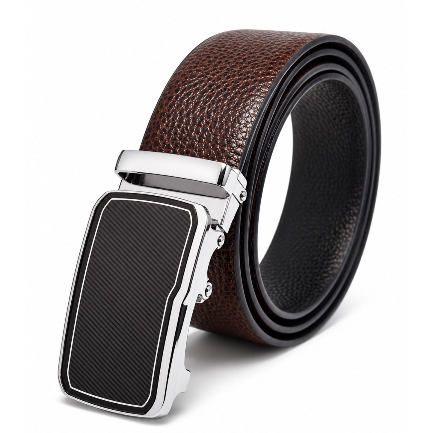 THE MEN THING Leather Belts Mens Genuine Leather Belt | 2 in 1 Reversible (Brown & Black) (1 Pc.) - LUXORIC