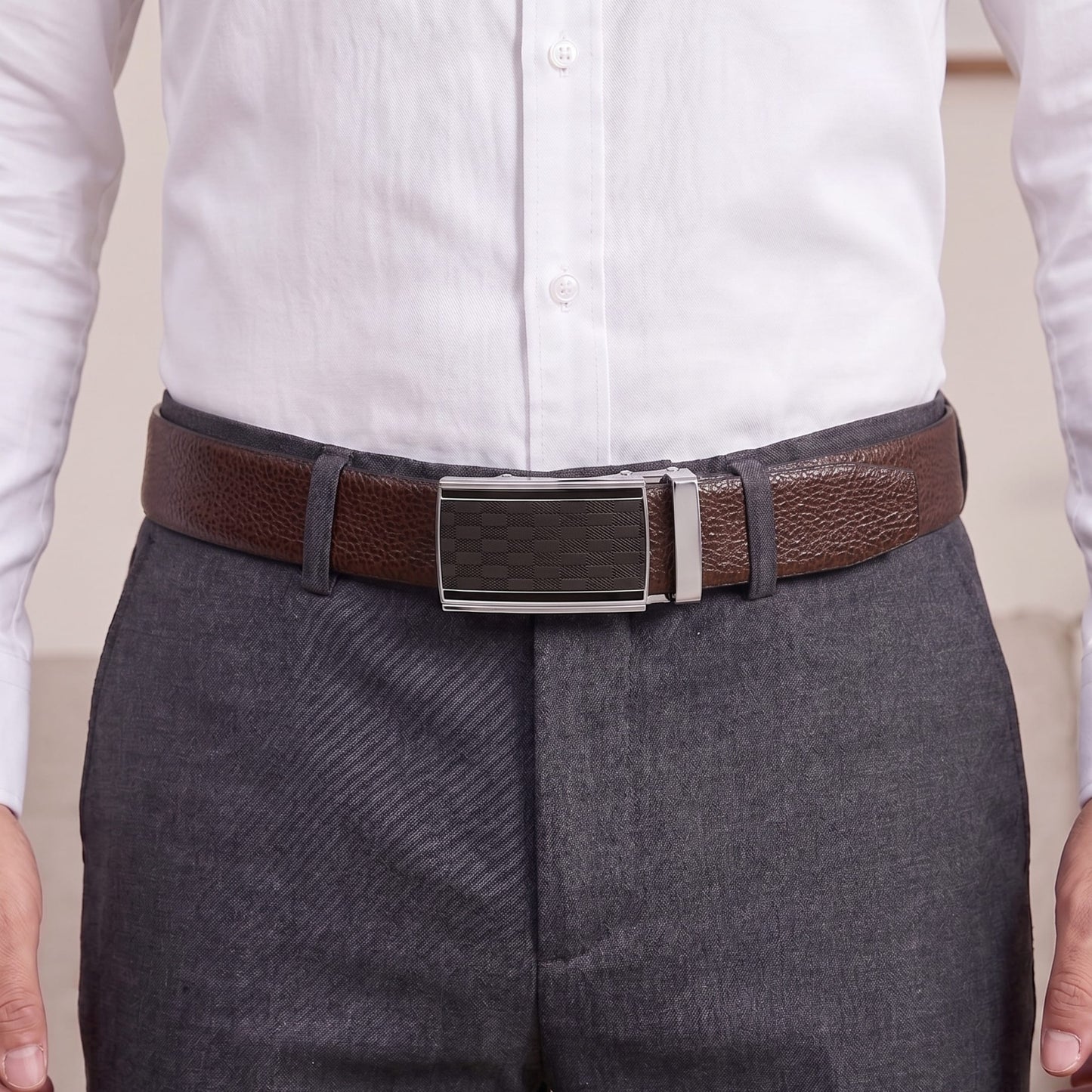 THE MEN THING Leather Belts Mens Genuine Leather Belt | 2 in 1 Reversible (Brown & Black) (1 Pc.) - LUXORIC-ARKON