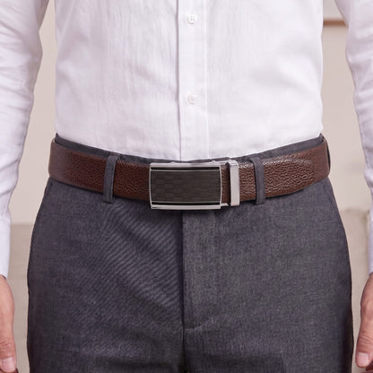 THE MEN THING Leather Belts Mens Genuine Leather Belt | 2 in 1 Reversible (Brown & Black) (1 Pc.) - LUXORIC-ARKON