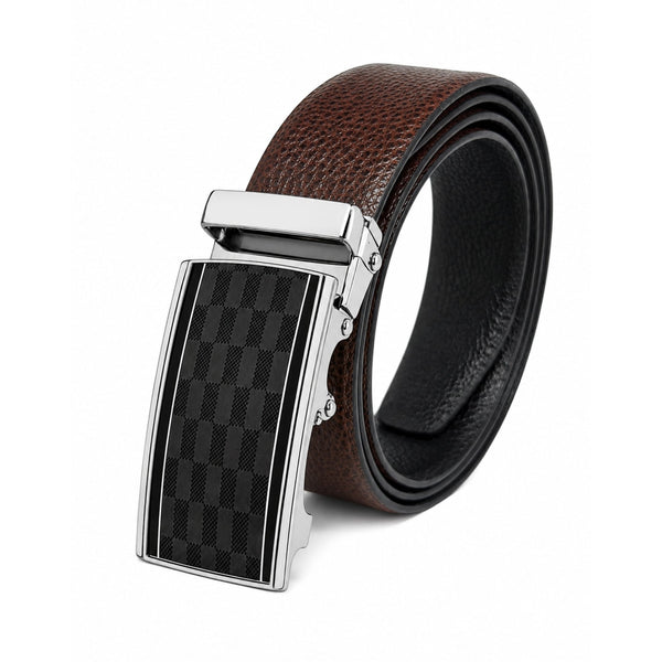 Mens Genuine Leather Belt | 2 in 1 Reversible (Brown & Black) (1 Pc.) - LUXORIC-ARKON