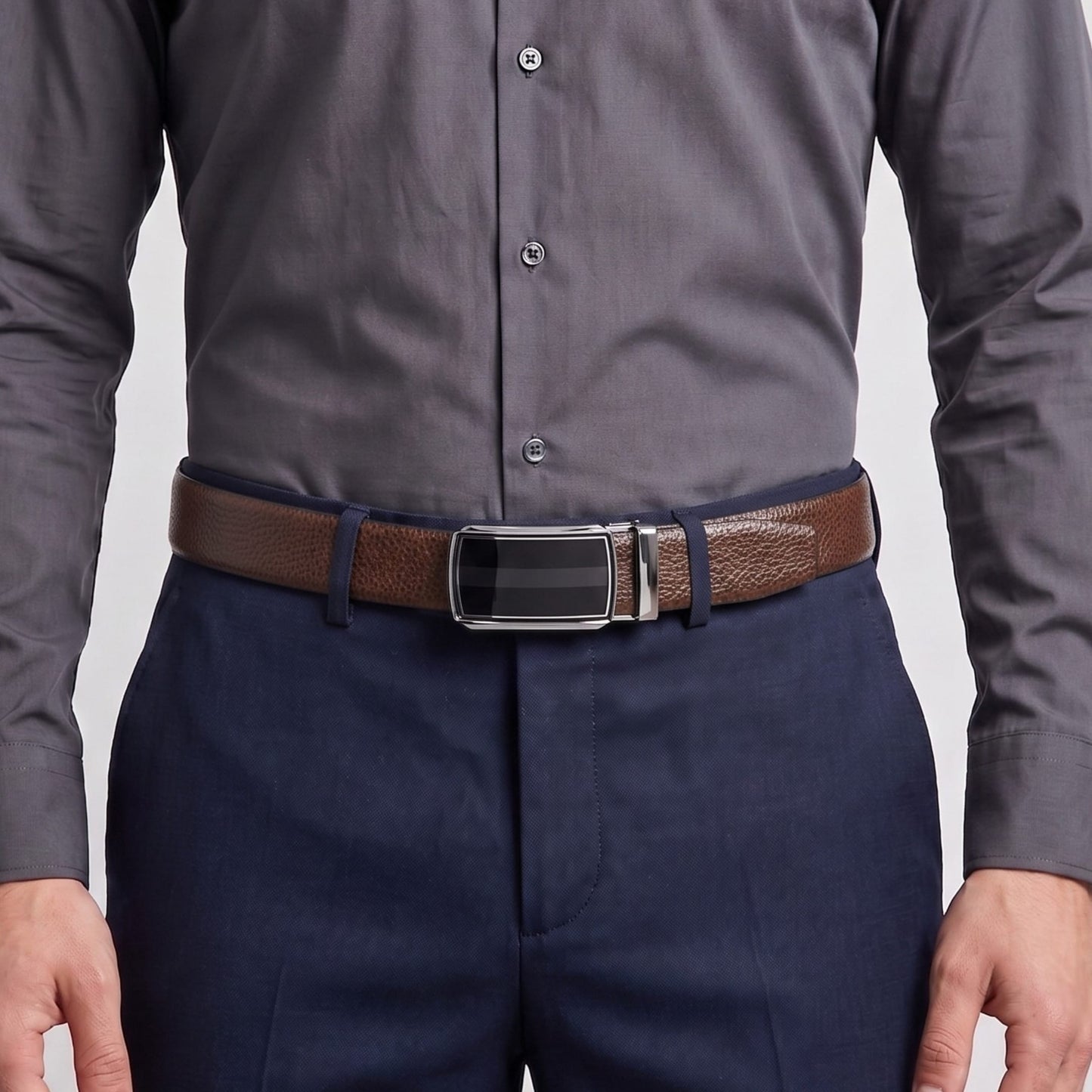 THE MEN THING Leather Belts Mens Genuine Leather Belt | 2 in 1 Reversible (Brown & Black) (1 Pc.) - LUXORIC - KLYNT