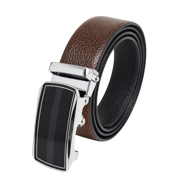 Mens Genuine Leather Belt | 2 in 1 Reversible (Brown & Black) (1 Pc.) - LUXORIC - KLYNT