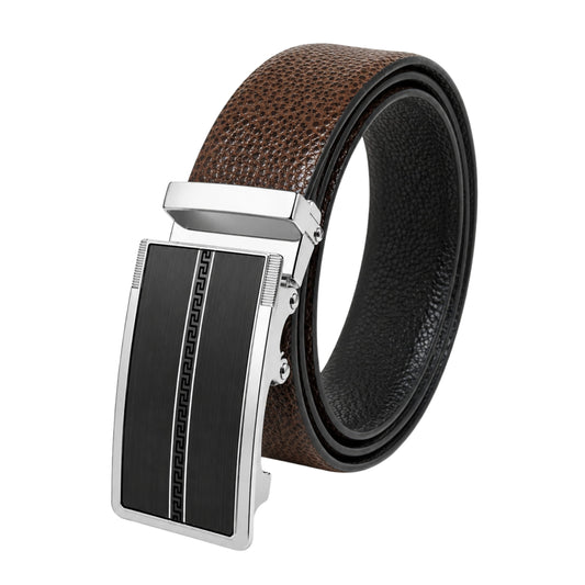 Mens Genuine Leather Belt | 2 in 1 Reversible (Brown & Black) (1 Pc.) - LUXORIC - KRONIQ — Leather Belts for Men | THE MEN THING