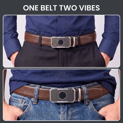 THE MEN THING Leather Belts Mens Genuine Leather Belt | 2 in 1 Reversible (Brown & Black) (1 Pc.) - LUXORIC - MONTREX