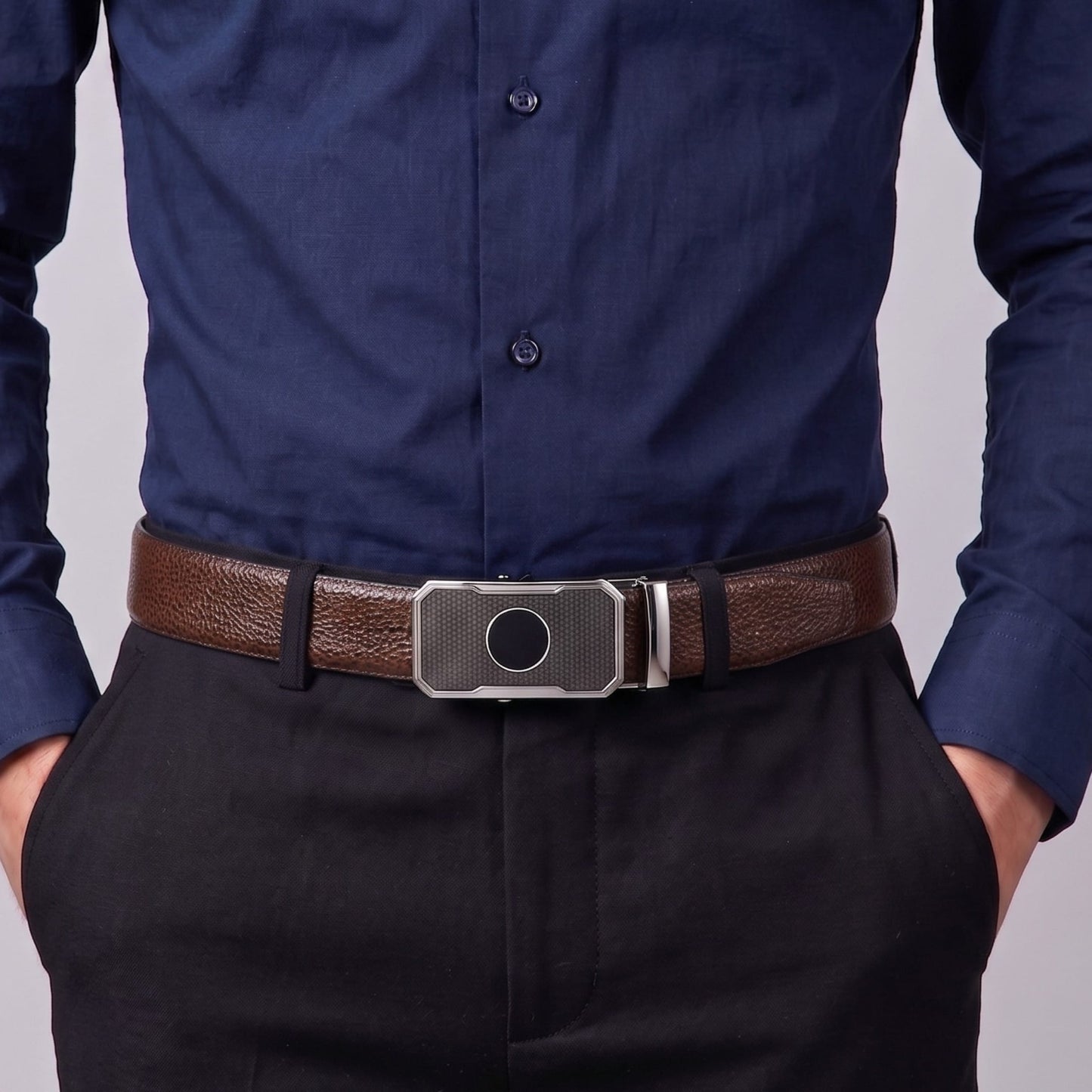 THE MEN THING Leather Belts Mens Genuine Leather Belt | 2 in 1 Reversible (Brown & Black) (1 Pc.) - LUXORIC - MONTREX