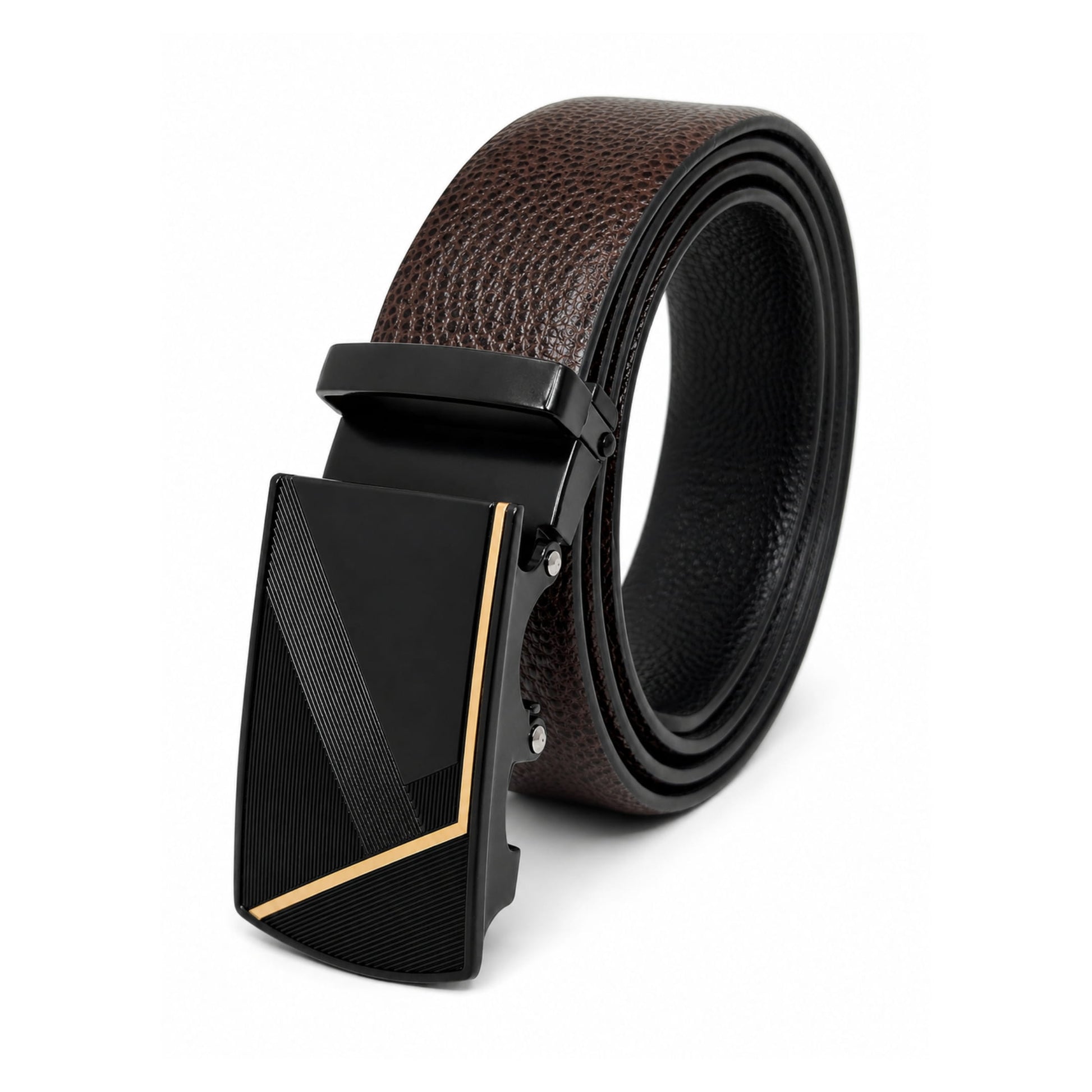 THE MEN THING Leather Belts Mens Genuine Leather Belt | 2 in 1 Reversible (Brown & Black) (1 Pc.) - LUXORIC - NOCTIS