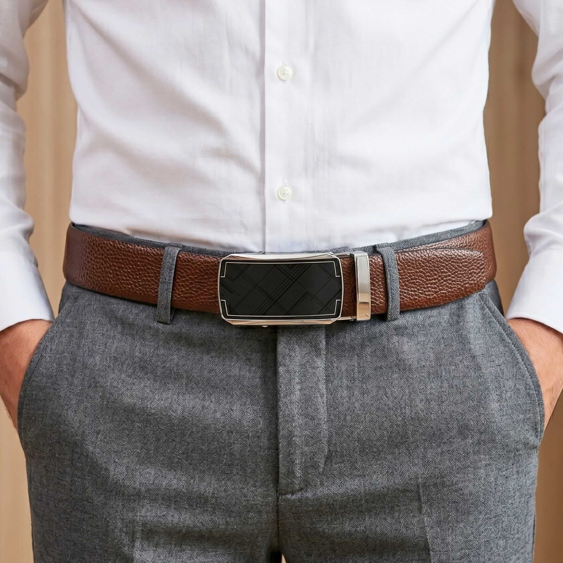 Mens Genuine Leather Belt | 2 in 1 Reversible (Brown & Black) (1 Pc.) - LUXORIC - ORLUX — Leather Belts for Men | THE MEN THING