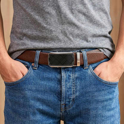 Mens Genuine Leather Belt | 2 in 1 Reversible (Brown & Black) (1 Pc.) - LUXORIC - ORLUX — Leather Belts for Men | THE MEN THING